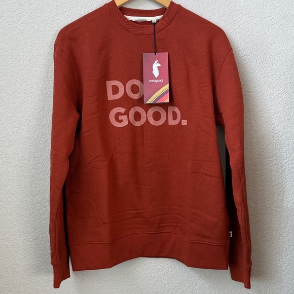 Mens Do Good Organic Crewneck Sweatshirt Spice Orange size Small NWT - Picture 2 of 9